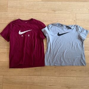 Nike Women’s Burgundy and Blue T-Shirts